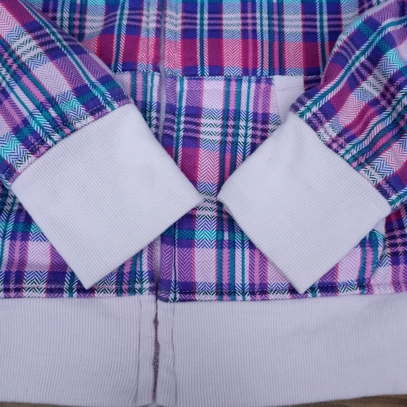 Girls Sherpa Lined Plaid Hoodie - Picture 7 of 10